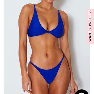 Whiten fox electric blue bikini